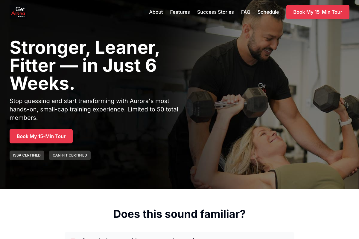Fitness Funnel website screenshot