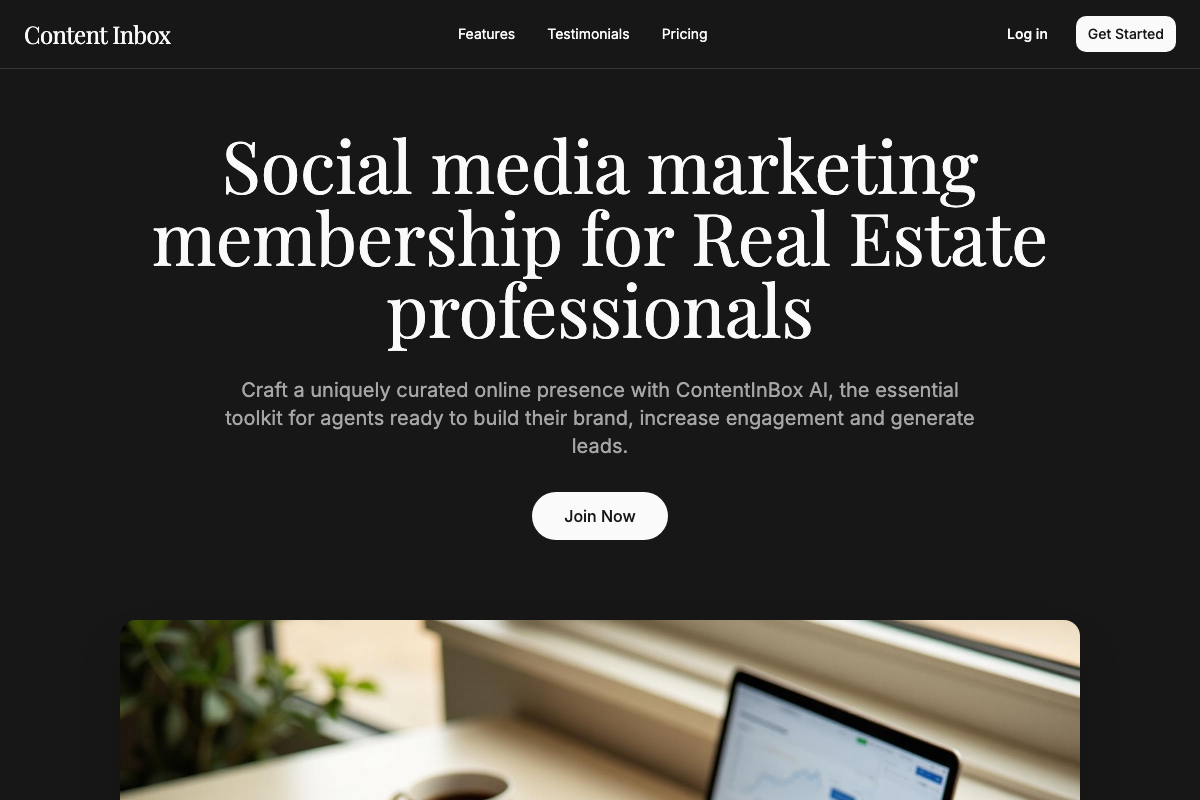 Content In Box website screenshot