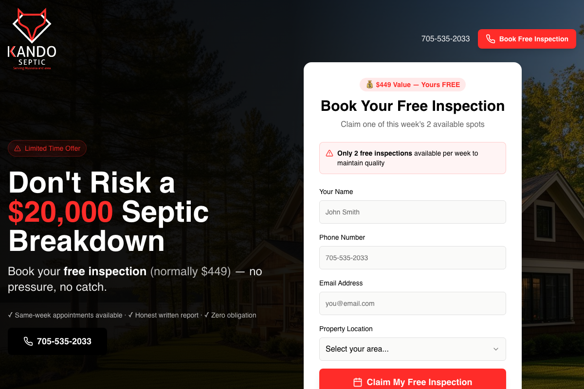 Service Business Funnel website screenshot