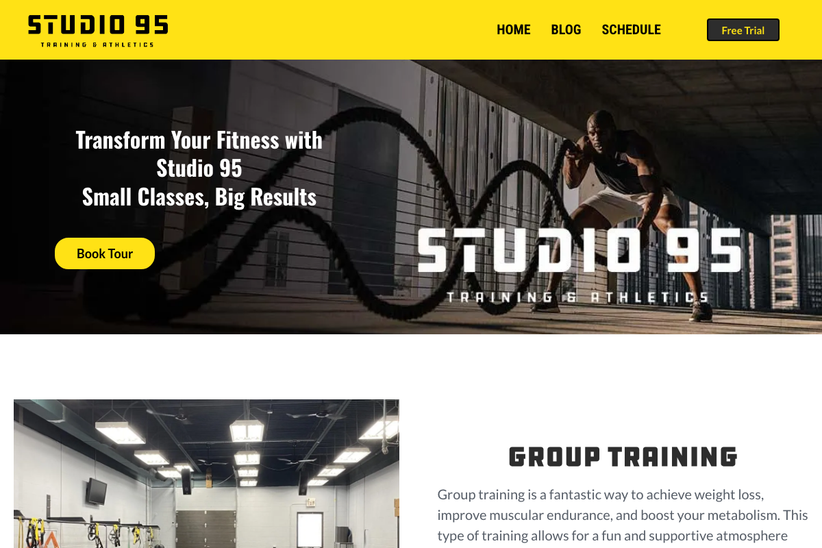 Studio 95 website screenshot